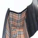 Burberrys Hand Bag Leather Black Gold Auth bs30344-18