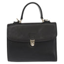 Burberrys Hand Bag Leather Black Gold Auth bs30344-2