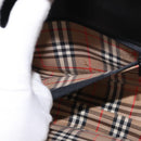 Burberrys Hand Bag Leather Black Gold Auth bs30344-20