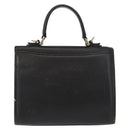 Burberrys Hand Bag Leather Black Gold Auth bs30344-3