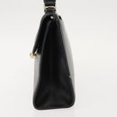 Burberrys Hand Bag Leather Black Gold Auth bs30344-4