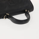 Burberrys Hand Bag Leather Black Gold Auth bs30344-7