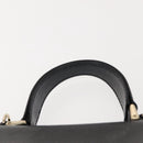 Burberrys Hand Bag Leather Black Gold Auth bs30344-8