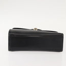 Burberrys Hand Bag Leather Black Gold Auth bs30344-9