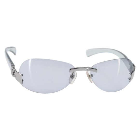 CHANEL COCO Mark Sunglasses plastic Clear CC Auth bs30357