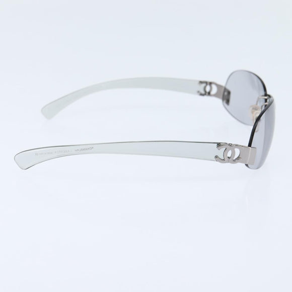 CHANEL COCO Mark Sunglasses plastic Clear CC Auth bs30357