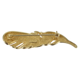 Christian Dior Feather Brooch metal Gold Auth bs30359 - 0