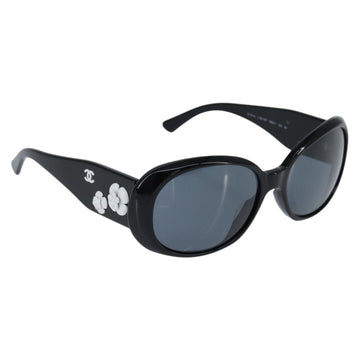 CHANEL Camelia Sunglasses plastic Black CC Auth bs30360