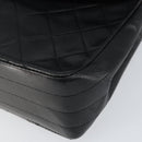 CHANEL Matelasse Chain Flap Bag Turn Lock Lamb Skin Black Gold CC Auth bs30361-8