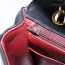 CHANEL Matelasse Chain Flap Bag Turn Lock Lamb Skin Black Gold CC Auth bs30361-22