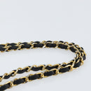 CHANEL Matelasse Chain Flap Bag Turn Lock Lamb Skin Black Gold CC Auth bs30361-14