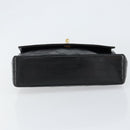 CHANEL Matelasse Chain Flap Bag Turn Lock Lamb Skin Black Gold CC Auth bs30361-5