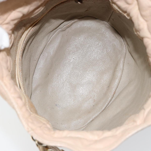 CHANEL Matelasse Chain Shoulder Bag Lamb Skin Pink Gold CC Auth bs30362