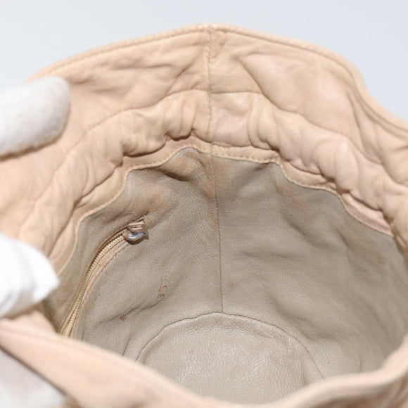 CHANEL Matelasse Chain Shoulder Bag Lamb Skin Pink Gold CC Auth bs30362