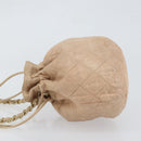 CHANEL Matelasse Chain Shoulder Bag Lamb Skin Pink Gold CC Auth bs30362-4