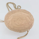 CHANEL Matelasse Chain Shoulder Bag Lamb Skin Pink Gold CC Auth bs30362-5