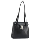 Salvatore Ferragamo Vala Tote Bag Leather Black Silver Auth bs30363-1