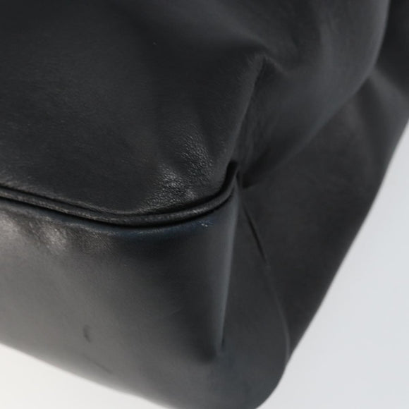 Salvatore Ferragamo Vala Tote Bag Leather Black Silver Auth bs30363