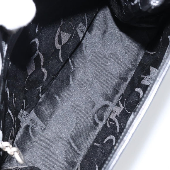 Salvatore Ferragamo Vala Tote Bag Leather Black Silver Auth bs30363