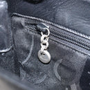 Salvatore Ferragamo Vala Tote Bag Leather Black Silver Auth bs30363-20