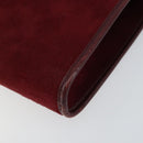 Christian Dior Chain Shoulder Bag Suede Bordeaux Gold Auth bs30368-15