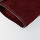 Christian Dior Chain Shoulder Bag Suede Bordeaux Gold Auth bs30368-16