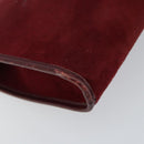 Christian Dior Chain Shoulder Bag Suede Bordeaux Gold Auth bs30368-8