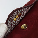 Christian Dior Chain Shoulder Bag Suede Bordeaux Gold Auth bs30368-9