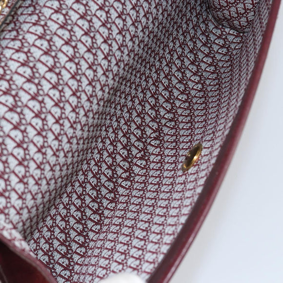 Christian Dior Chain Shoulder Bag Suede Bordeaux Gold Auth bs30368