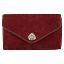 Christian Dior Chain Shoulder Bag Suede Bordeaux Gold Auth bs30368-13