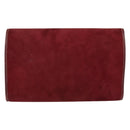 Christian Dior Chain Shoulder Bag Suede Bordeaux Gold Auth bs30368-2