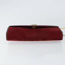Christian Dior Chain Shoulder Bag Suede Bordeaux Gold Auth bs30368-5