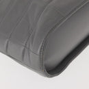 CHANEL Choco Bar Hand Bag Lamb Skin Gray Silver CC Auth bs30369-10