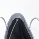 CHANEL Choco Bar Hand Bag Lamb Skin Gray Silver CC Auth bs30369-17