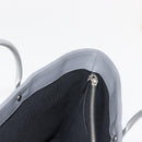 CHANEL Choco Bar Hand Bag Lamb Skin Gray Silver CC Auth bs30369-19