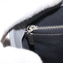 CHANEL Choco Bar Hand Bag Lamb Skin Gray Silver CC Auth bs30369-21