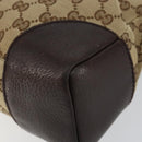 GUCCI GG Canvas Shoulder Bag Beige Silver 114273 Auth bs30370-9