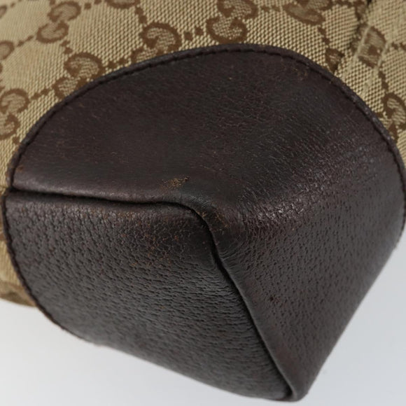 GUCCI GG Canvas Shoulder Bag Beige Silver 114273 Auth bs30370