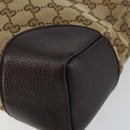 GUCCI GG Canvas Shoulder Bag Beige Silver 114273 Auth bs30370-15