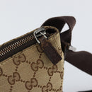 GUCCI GG Canvas Shoulder Bag Beige Silver 114273 Auth bs30370-10