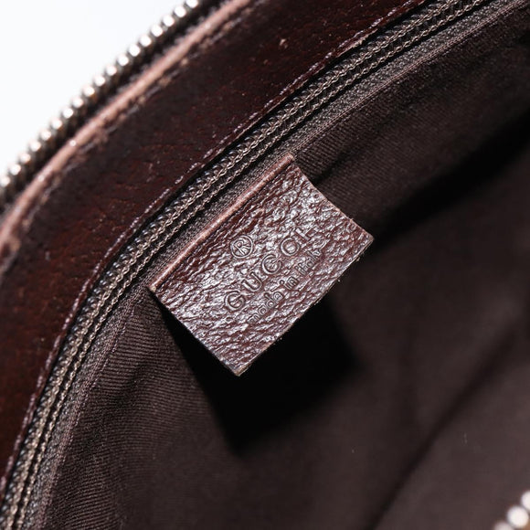 GUCCI GG Canvas Shoulder Bag Beige Silver 114273 Auth bs30370