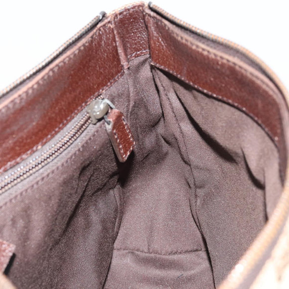 GUCCI GG Canvas Shoulder Bag Beige Silver 114273 Auth bs30370