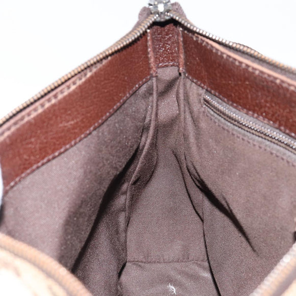 GUCCI GG Canvas Shoulder Bag Beige Silver 114273 Auth bs30370