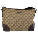 GUCCI GG Canvas Shoulder Bag Beige Silver 114273 Auth bs30370-13