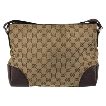 GUCCI GG Canvas Shoulder Bag Beige Silver 114273 Auth bs30370 - 0