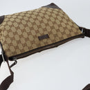 GUCCI GG Canvas Shoulder Bag Beige Silver 114273 Auth bs30370-6