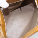 CHANEL Matelasse COCO Mark Tote Bag Patent leather Yellow Gold CC Auth bs30372-10