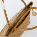 CHANEL Matelasse COCO Mark Tote Bag Patent leather Yellow Gold CC Auth bs30372-6