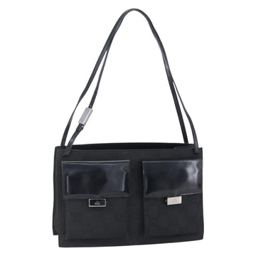 GUCCI GG Canvas Tote Bag Nylon Black Silver 001 3175 Auth bs30373