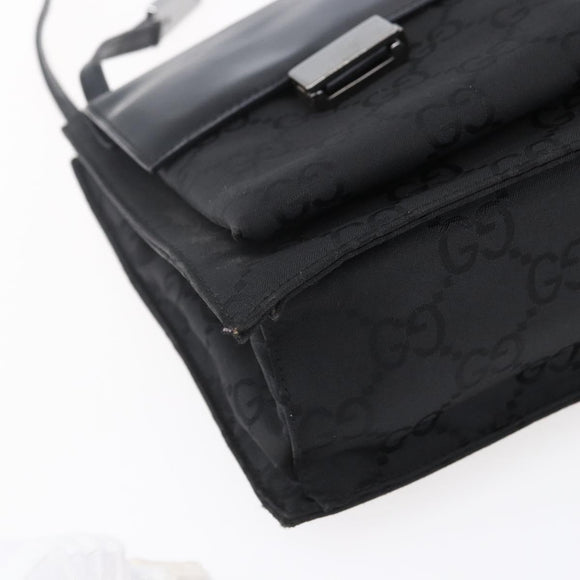 GUCCI GG Canvas Tote Bag Nylon Black Silver 001 3175 Auth bs30373